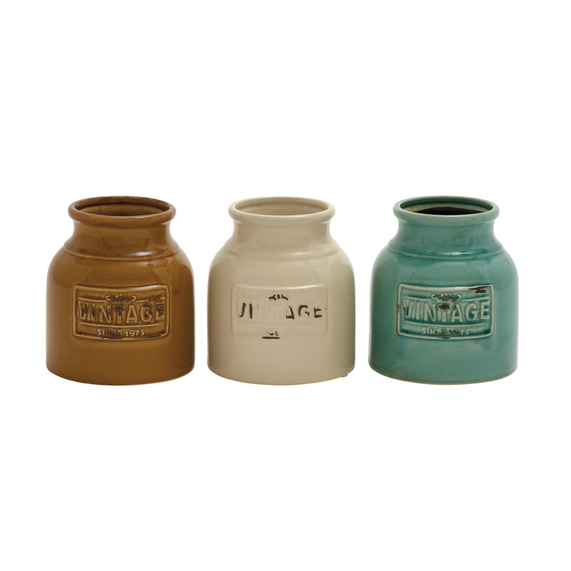 Harford Ceramic Decorative Urns & Jars, 7" H x 6" W x 6" D