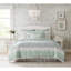 Ensemble d'édredon 9 pièces en percale de coton turquoise-122118658
