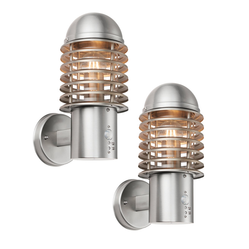 Hagen 32cm H Outdoor Armed Sconce with Dusk to Dawn