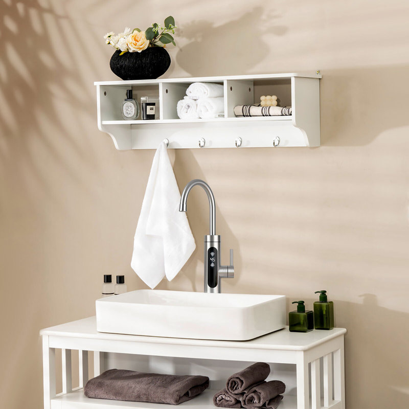 Portemanteaux mural avec rangement Brandeis, Blanc