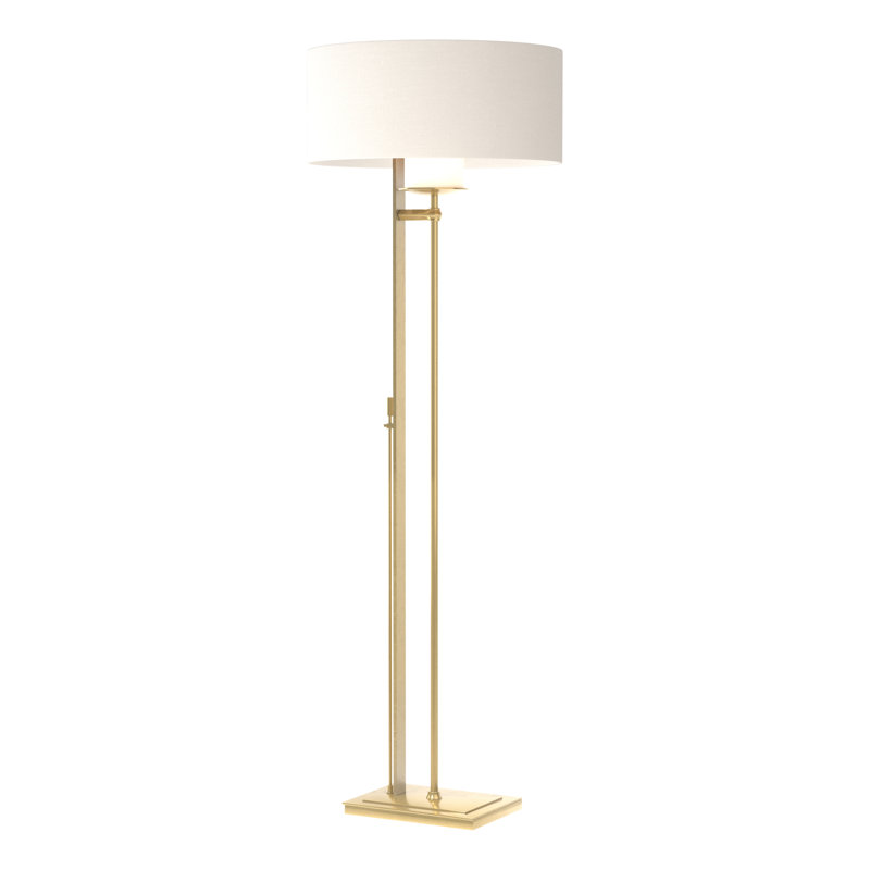 Rook 60" Floor Lamp, Natural Anna, Modern Brass