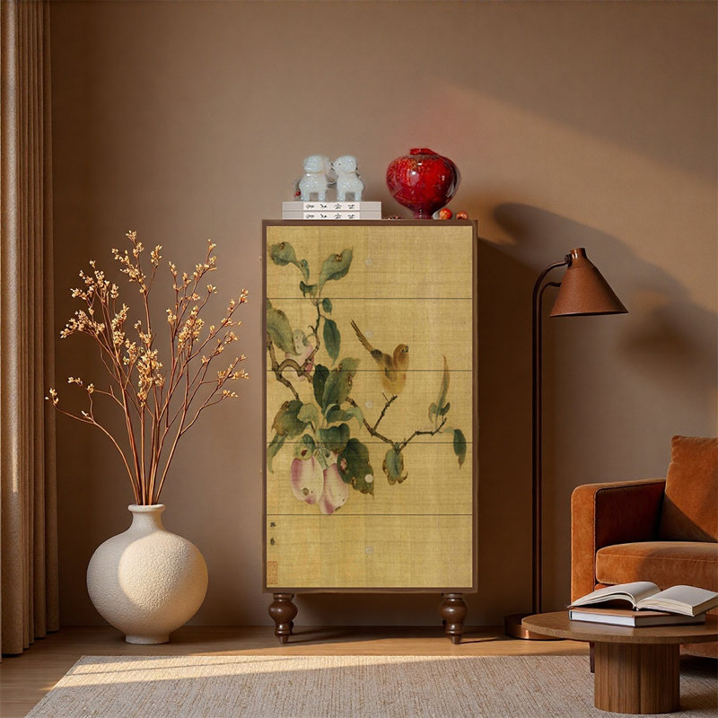 Armoire à cinq tiroirs Pine, Noyer
