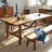 Burlywood Rectangular Solid Wood Dining Table-711654469