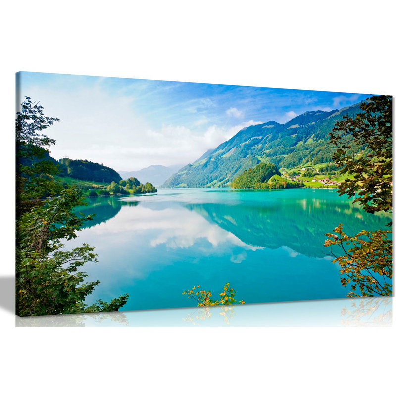 Lake Mountains And Forests Nature - Wrapped Canvas Print, 20cm H x 31cm W