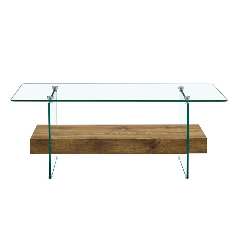 Table basse flottante Ectangular, Naturel