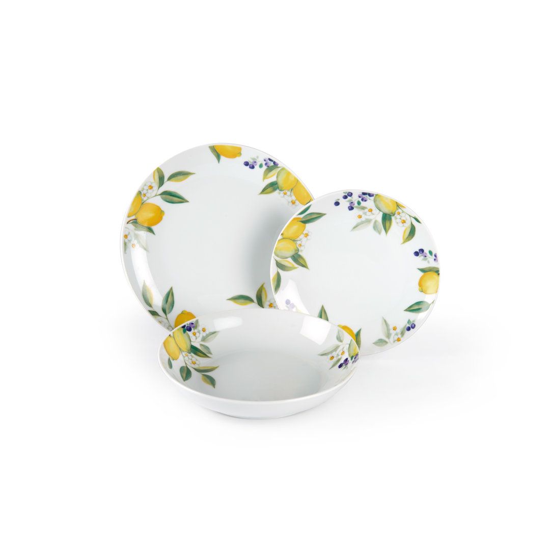 Lemon 18 Piece Dinnerware Set, Service for 6