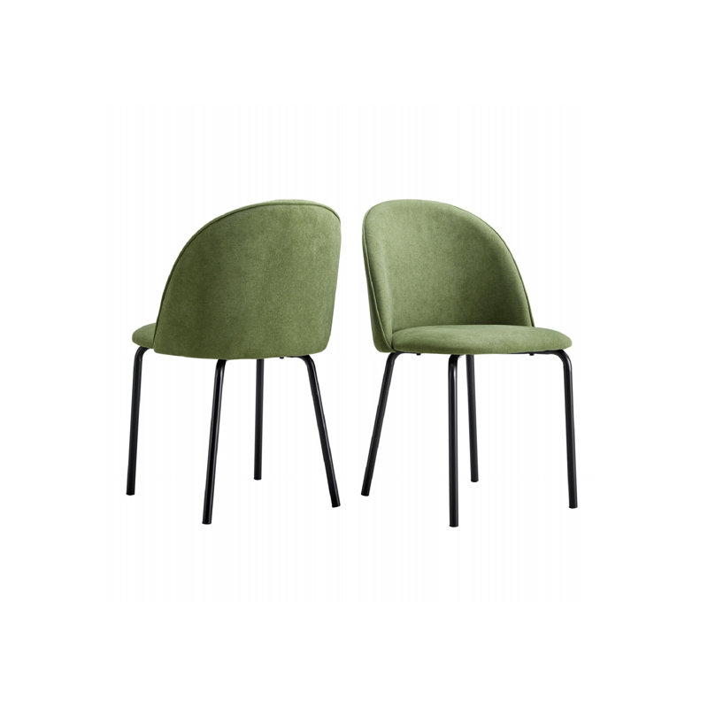 Chaise moderne Salem avec pieds en tube de fer, Vert