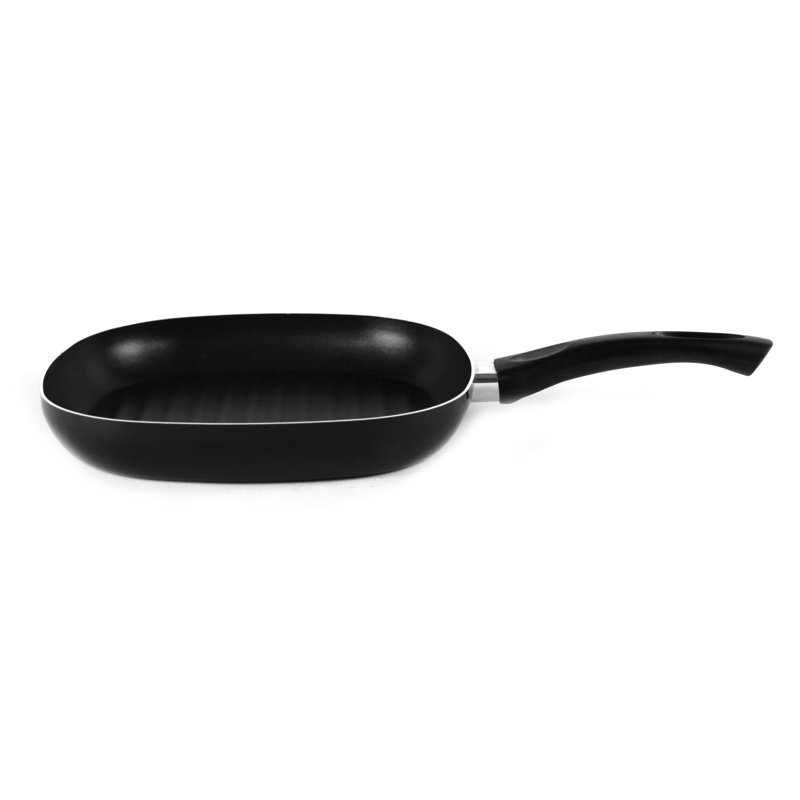 Gourmet Chef 10'' Black Non-Stick Aluminum Grill Pan