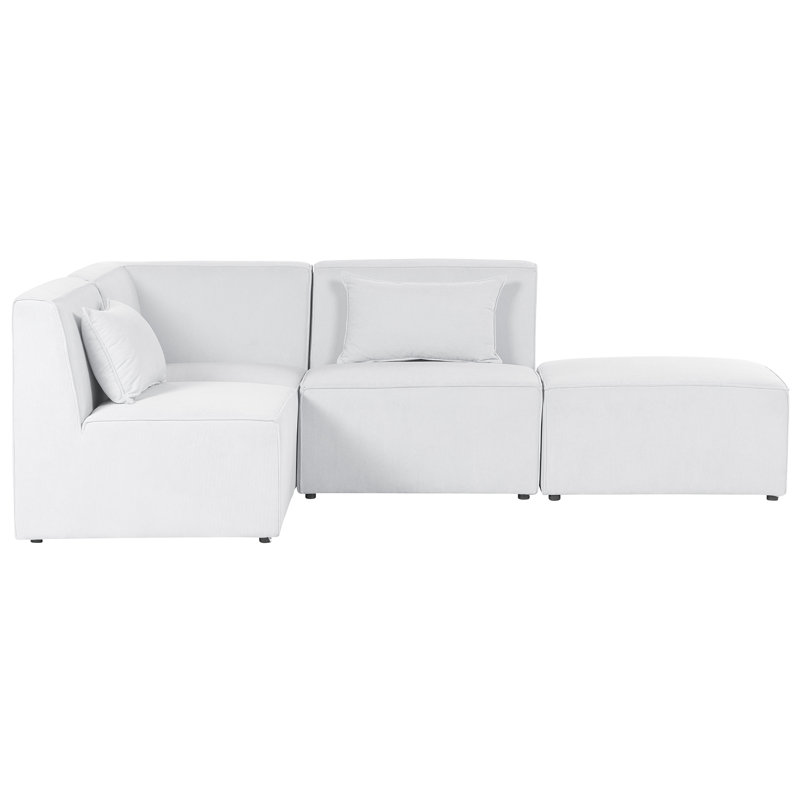 Caporal 3 Seater Corduroy Sofa, White