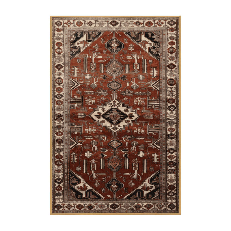 Tapis brun lavable à la machine, Rectangulaire 2 pi x 3 pi