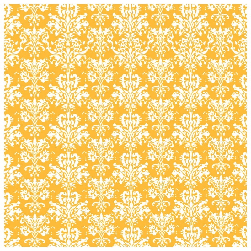 Couvertures jaunes à motif damassé, 60in W x 80in H