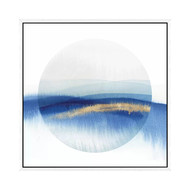 Indigo Eclipse II by Isabelle Z - Print on Canvas, White Framed, 45.72 cm H x 45.72 cm W