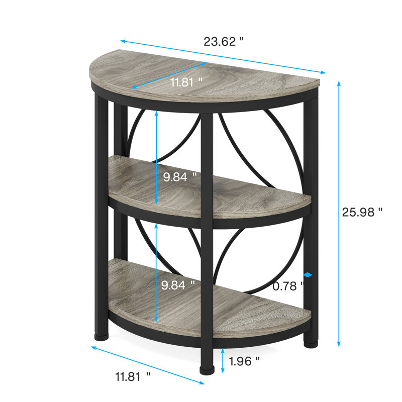 Obim 3-Shelve Manufactured Wood End Table , Gray, 2