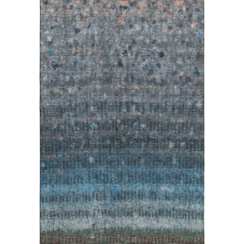 Premium Machine Washable Mayfield Stripes Rug, Blue, 10' x 14'