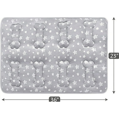 Dog Crate Bed Mat Sized at 36 by 23 Inches, Featuring a Celestial Star Design, Customizable Kennel Padding with Grip Base, Suitable for Machine Washing