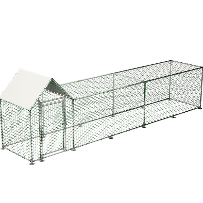 Poulailler en métal de 16 po x 3 pi - Structure en acier et en fil de fer
