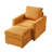 Classic Corduroy Chaise Lounge, Comfy Sofa Chaise Couch Chair, Upholstered Accent Chair With Ottoman For Living Room-1095664561