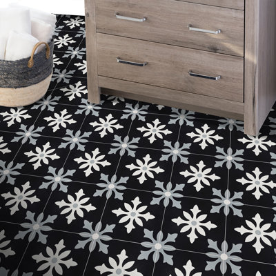 Azrou 8" x 8" Cement Patterned Wall & Floor Tile
