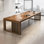 Solid Wood Slatted Base Rectangular Conference Table