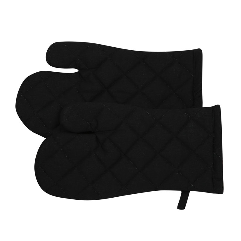 Wayfair Basics™ Taneytown Plain Oven Mitt Set, Black