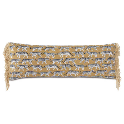 Prowling Fringed Outdoor Reversible Throw Pillow
