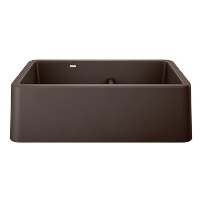 Ikon SILGRANIT 33" Double Bowl Apron-Front Farmhouse Sink with Low Divide - Café