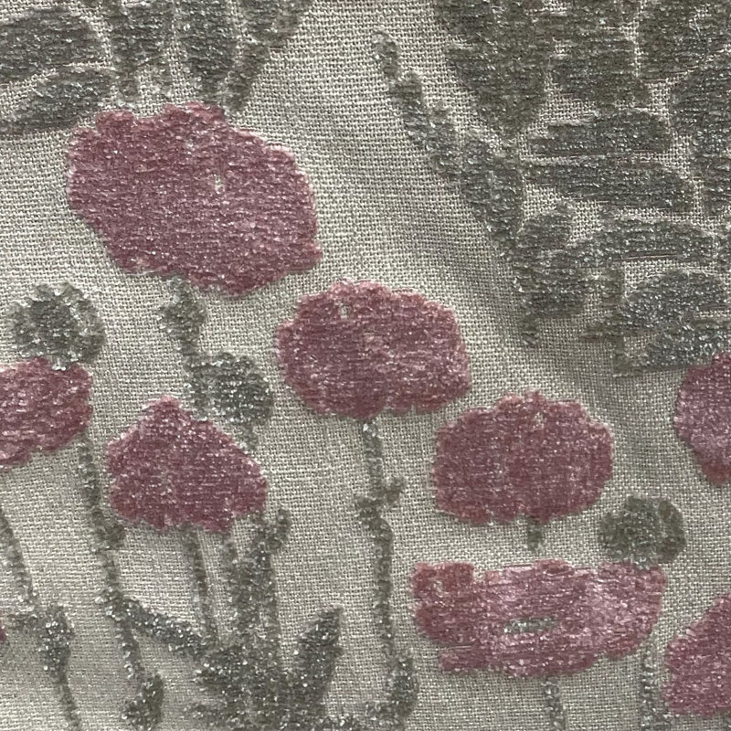 Coussin Plutus Enchanted Rose, Carrée, H 24 po x l 24 po, Gris et rose / motif floral