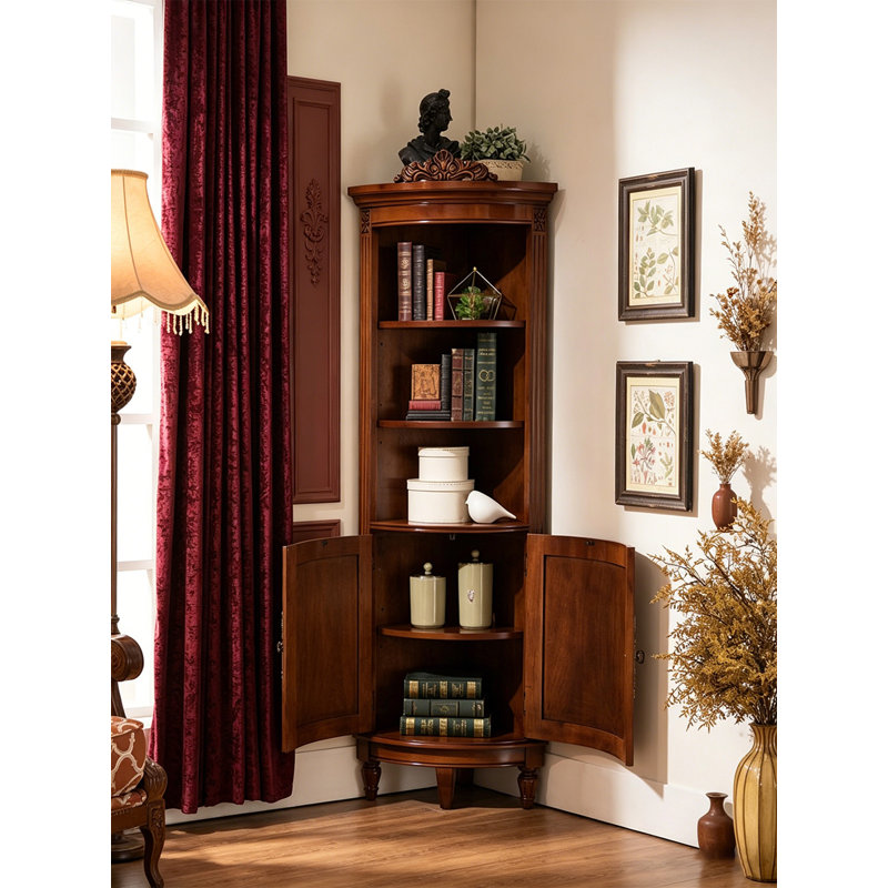 Armoire de coin en bois massif Traditional