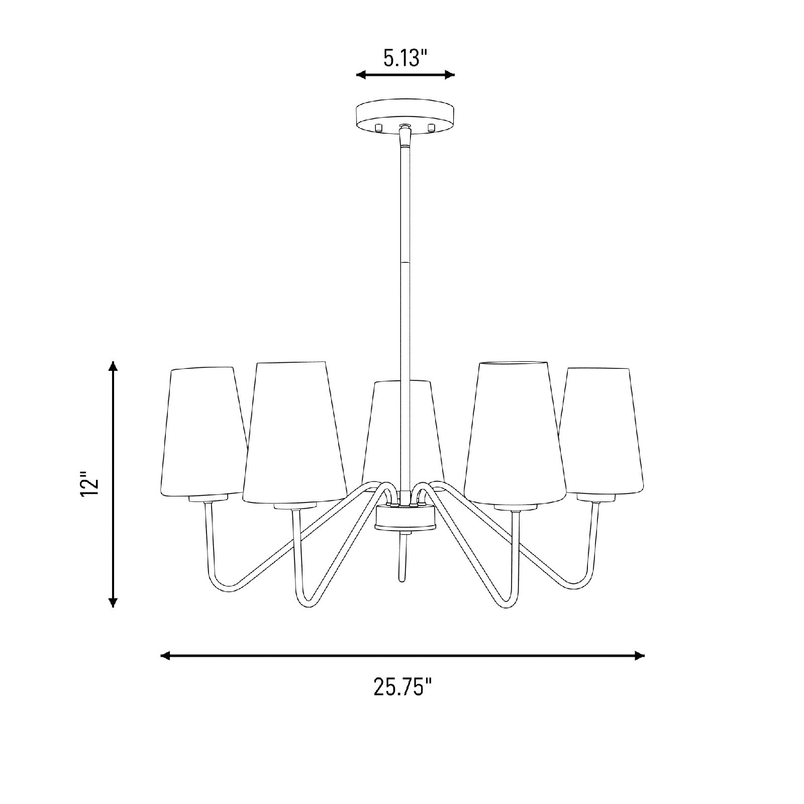 Higginson 5-Light Chandelier, Black