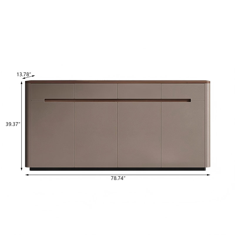 Rangement pour chaussures en cuir manufacturé brun, H 39,37 po x l 78,74 po x P 13,78 po