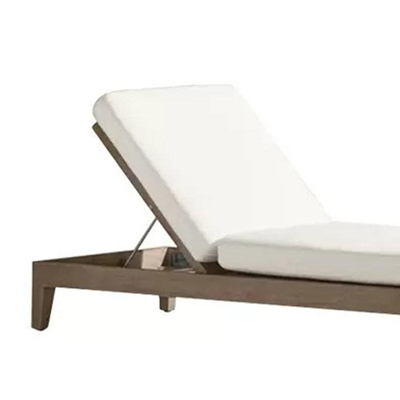 Chaise longue d'extérieur inclinable en teck