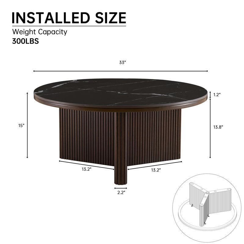 Table basse 33 po Modern, Noir
