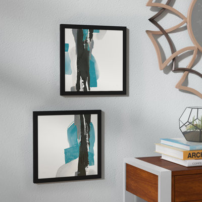 " Black And Teal I " 2 - Pieces
