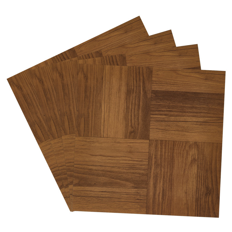 30Pcs Self-adhesive PVC Parquet Flooring Tiles Set, Dark Brown