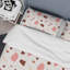 Ensemble de housse de couette rose et brun Terrazzo II - Mid-Century moderne - Polyester microfibre-650979208