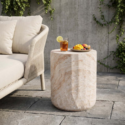 Table d'appoint d'extérieur / d'intérieur en béton léger