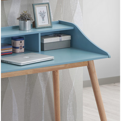 Mid-Century Modern Writing Desk With Hutch