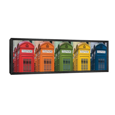 Hello London by Assaf Frank - Floater Frame Panoramic Print on Canvas