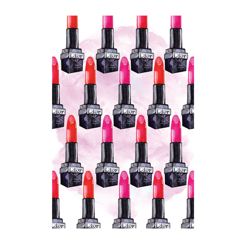 'Lipstick Dior Collection' Painting on Wrapped Canvas, 66.04 cm H x 45.72 cm W x 1.91 cm D