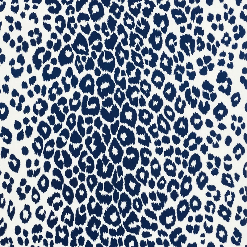 Iconic Leopard Indoor/Outdoor Fabric, Navy
