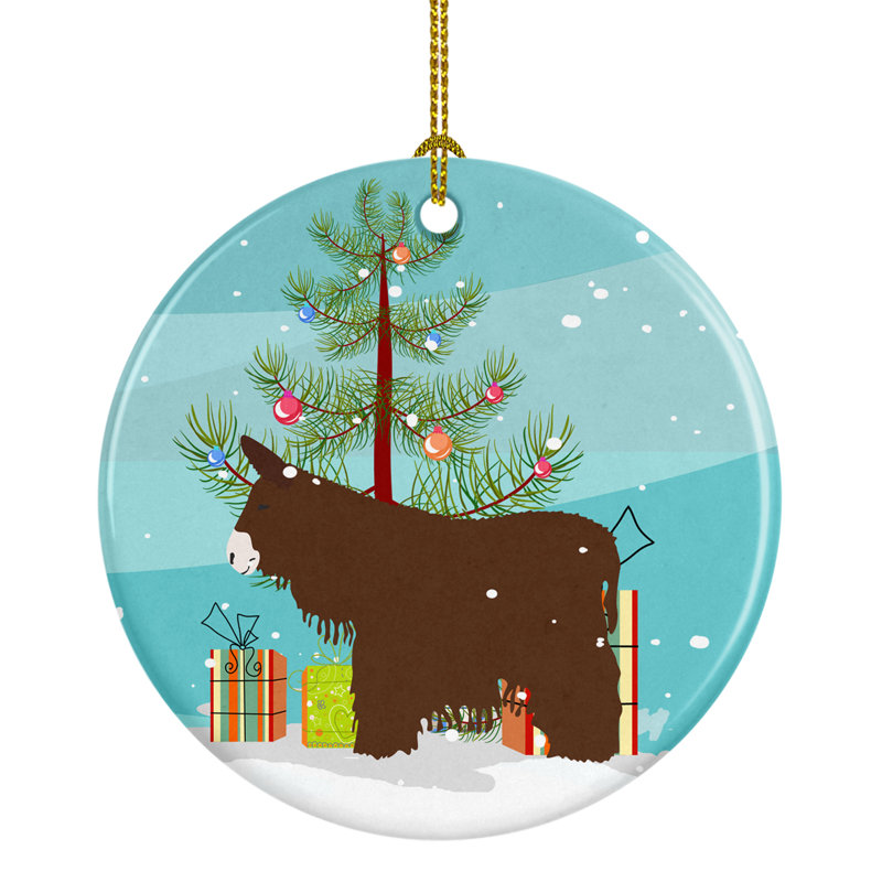 3'' Ceramic Animals Holiday Shaped Ornament