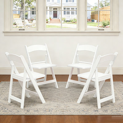 4 Pack Resin Folding Chairs With Cushion, Lightweight Plastic Chairs