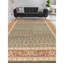 Hand Knotted Wool Oriental Area Rug in Green And Wine