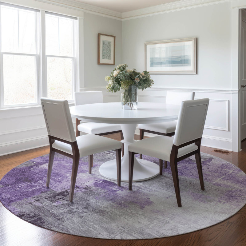 Tapis mauve intérieur / extérieur lavable à la machine Cinead ACN1671, Rond 8 pi