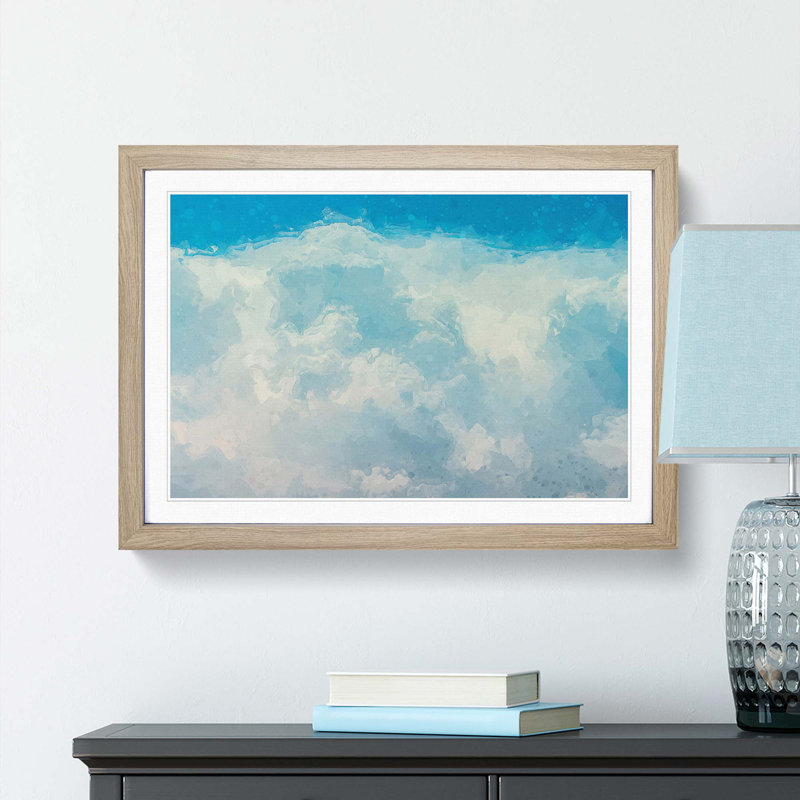 The Crisp Clouds in Abstract - Picture Frame Graphic Art Print, Oak Framed, 36cm H x 48cm W x 2cm D