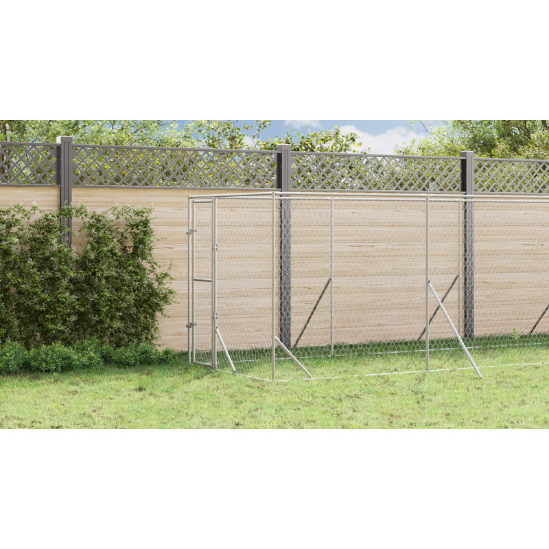 Chenil d'extérieur pour chien Vidaxl, H 79,2 po x l 79,2 po x P 550,8 po