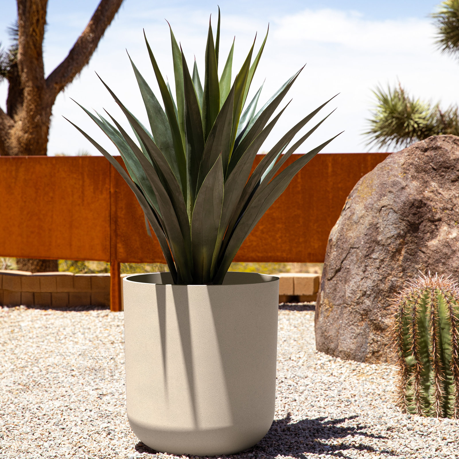 Mason Series Kona Planter, 1, 19.75" H x 18.5" W x 18.5" D, Sand