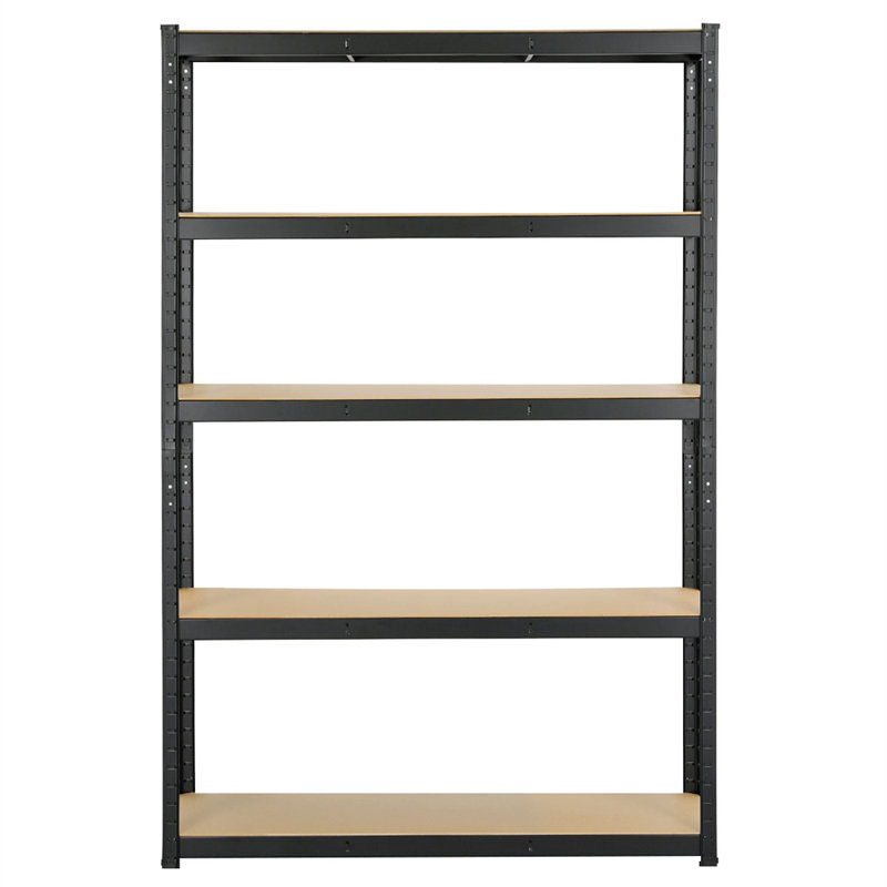 180cm 4 Shelf Shelving Unit, 180cm H x 120cm W x 45cm D, Black/Brown