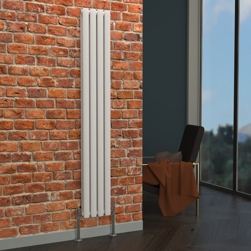 Alyssa Vertical Oval Panel Radiators, 178 x 35cm, White
