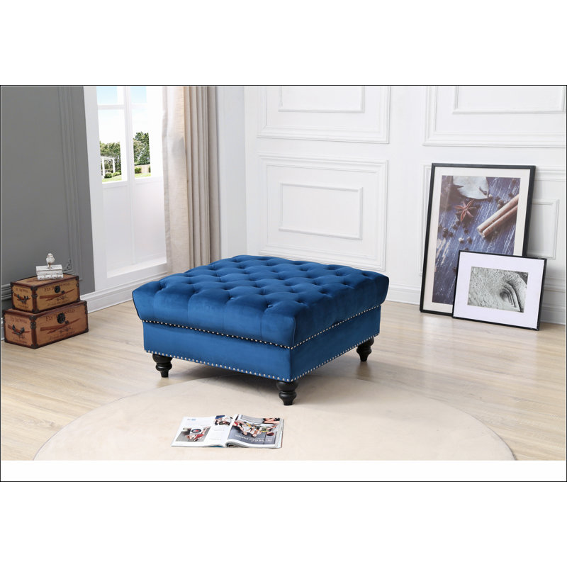 Repose-pieds confortable bleu marine traditionnel